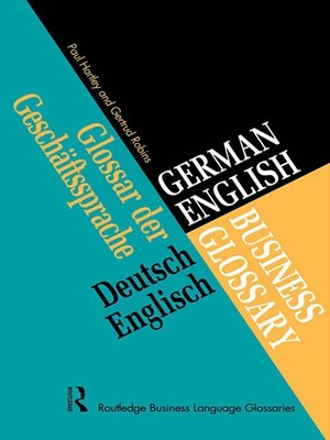 cover image of German/English Business Glossary